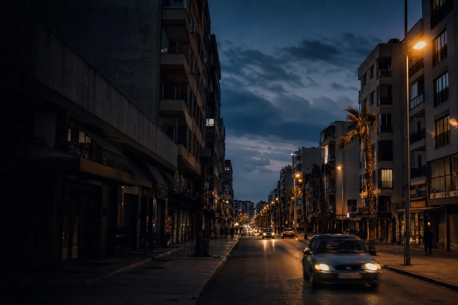 Seyhan’da apartman ve iş hanlarının sıralandığı cadde